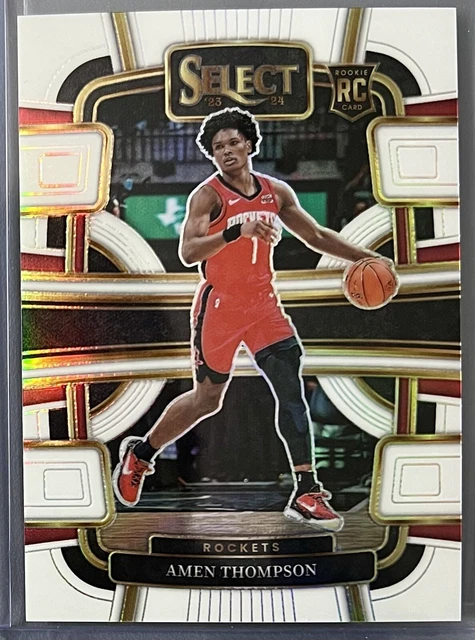 Rockets Rookie Thompson 2023-24 AMEN THOMPSON Panini Select White Acourse Rookie Houston ...