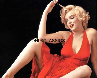 Sexy Hot Blonde Marilyn Monroe Provocative Red Dress 8X10 Photo Pinup Cheesecake