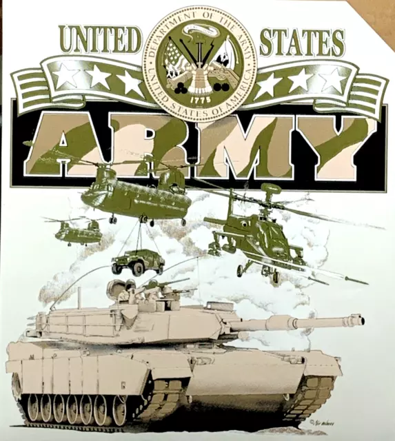 5 Vintage Transfers T-Shirt Graphic Sheet United States Army 13" x 14.75"