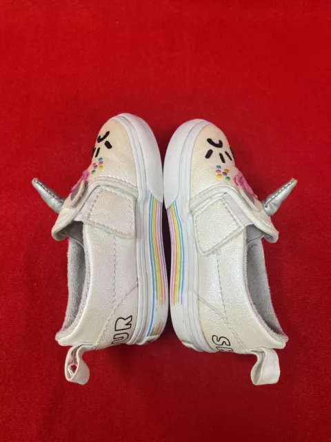 Vans Classic 3D Unicorn Slip On White Blue Shoes Sneakers Girls Toddler Size 6 3