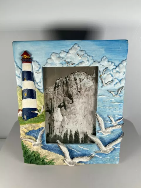 Nautical Theme Lighthouse Picture Frame Fits photo size 5 1/2 X 3 1/2