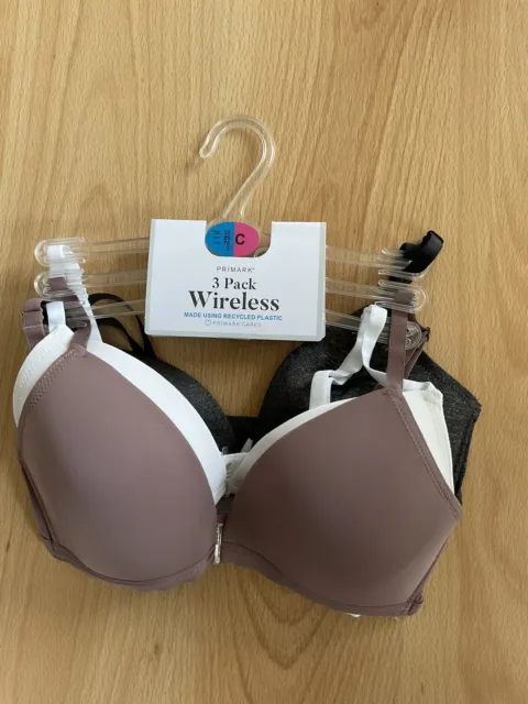 BNWT PRIMARK x 3 PACK OF NON PADDED FULL CUP - BRAS SIZE 32 A