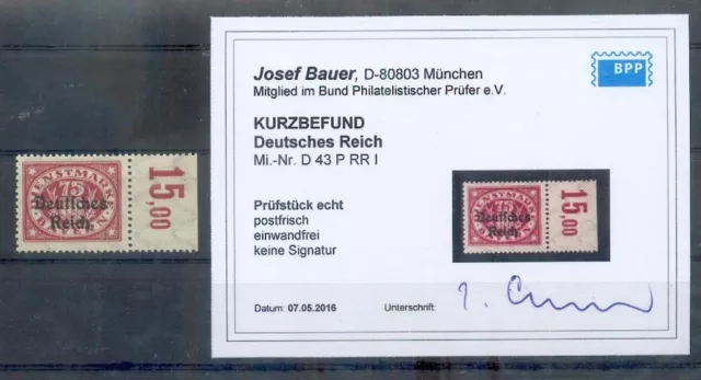 DR-Dienst 43OR RRI GUTER OBERRAND** MNH POSTFRISCH BPP BEFUND 160EUR (A2628