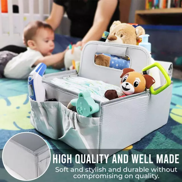 Baby Diaper Caddy Organizer Bag Portable Essentials Storage Basket 2
