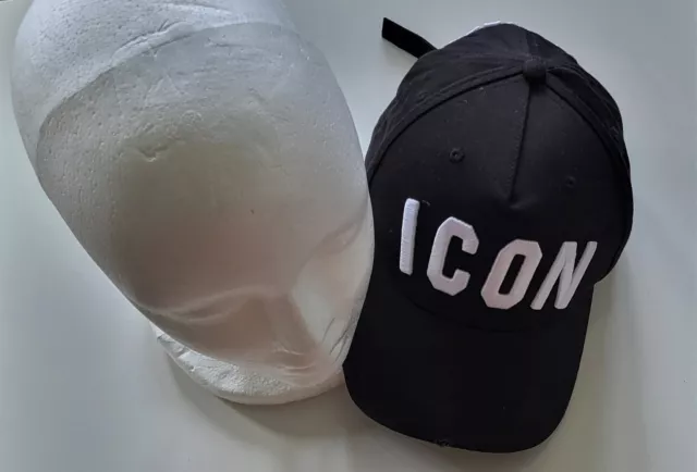 DSQUARED ICON Base Cap in Schwarz/Weiß bestickt Gr. verstellbar