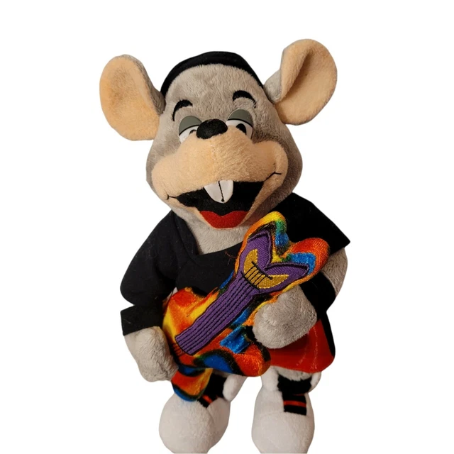 CHUCK E CHEESE Rock And Roll Rockstar Tie Dye Guitar 12" Plush Mouse