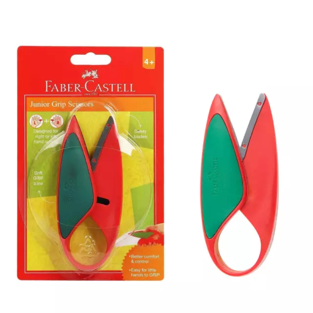 Faber-Castell Junior Grip Safety Scissors Left and Right Handed Ages 4+ Kids Cra