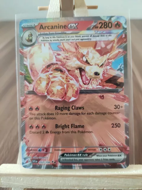 Arcanine ex 032/198 Scarlet & Violet Tera Ultra Rare Holo Pokemon Card * New *