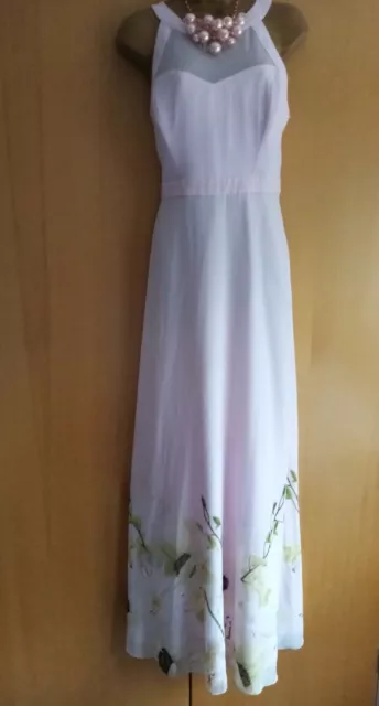 TED BAKER ADANYA Pink Pearly Petal Maxi Dress TED SIZE 1 UK SIZE 8