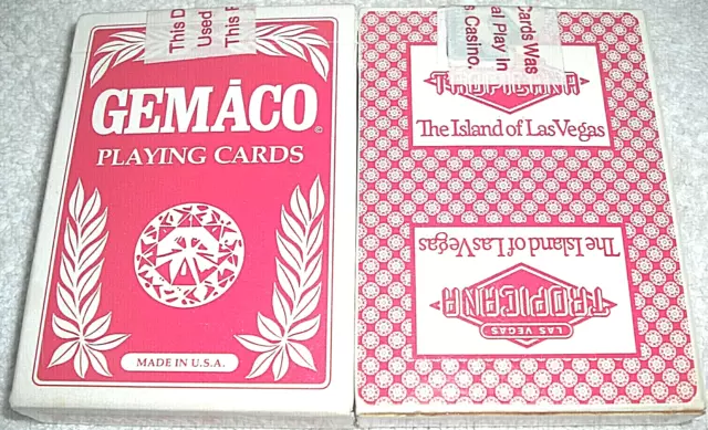Gemaco Tropicana Casino Las Vegas Playing Cards 2 Decks - Used In Casino Play
