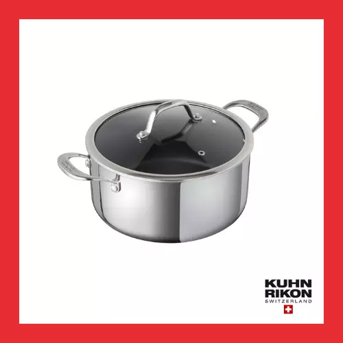 Kuhn Rikon Peak Casserole Pot Stainless Steel Non Stick Metal Double Handles Pot