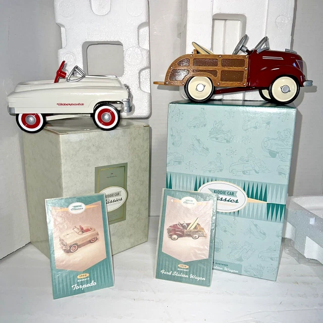 2 Hallmark Kiddie Car Classic 1950 Murray Torpedo 39 Garton Ford Station Wagon