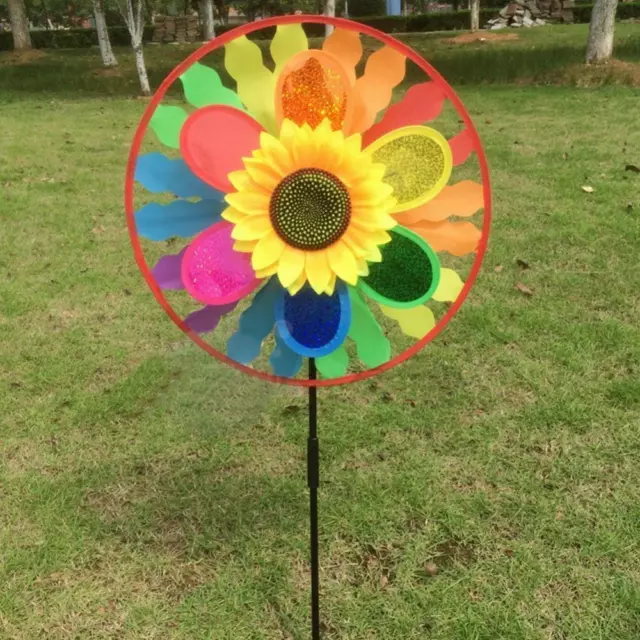 tournesol -en-ciel moulin à vent manches courtes whirligig roue maison cour