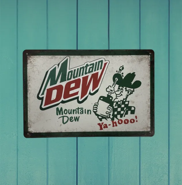 Mountain Dew Vintage Style Tin Metal Bar Sign Poster Man Cave Collectible New