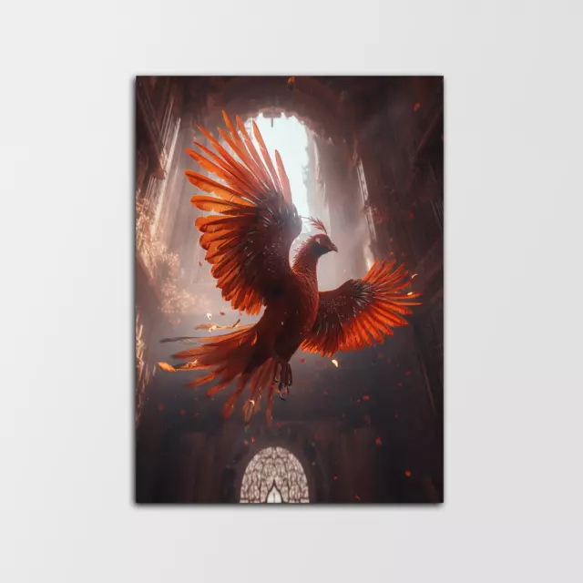 Flying phoenix bird Canvas Poster Wall Art Painting Print Home Decor