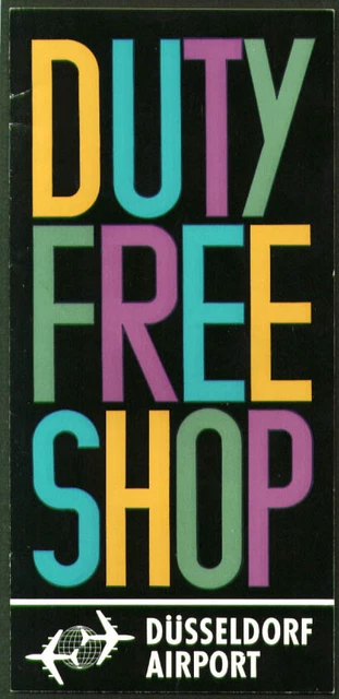 Dusseldorf Airport Duty Free Shop Price List 1965