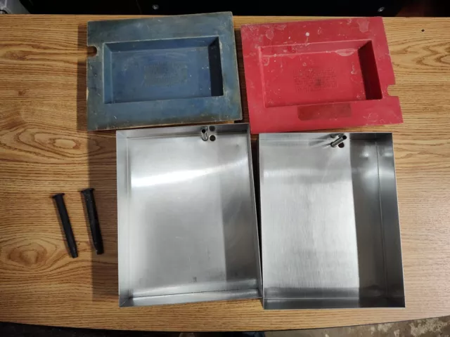 Dent-X 810 Basic Dental X-Ray Film Processor fixer and developer trays w plugs