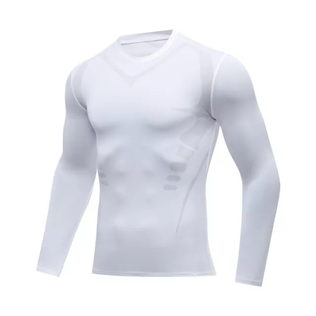 Mens Compression Armour Base Layer Top Long Sleeve Gym Thermal Sports Shirt