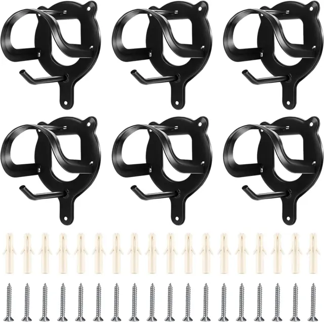 6 Counts Horse Bridle Rack Bracket Hooks Tack Storage Hanger Metal Bridle Black