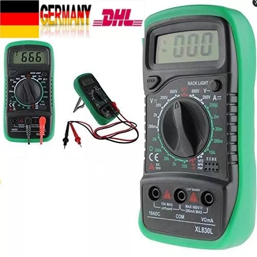 Multimeter mit Batterie Digital Voltmeter Spannungsmesser Prüfer Strom Messgerät