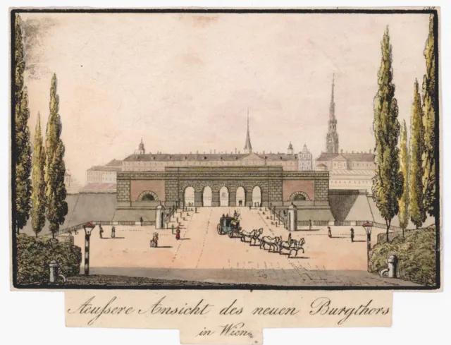 Wien Burgtor Original Kupferstich Paterno 1830