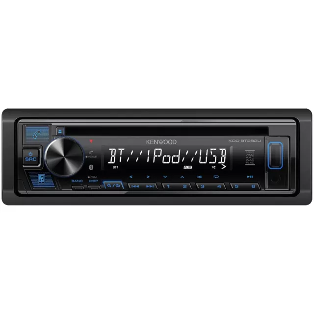 KENWOOD KDC-BT282U CD Car Stereo - Single Din, Bluetooth Audio, USB MP3, FLAC...