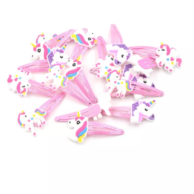 15x UNICORN Hair Clips Kids Party Bag Fillers Unicorn Girl Hairclips Hair Slides