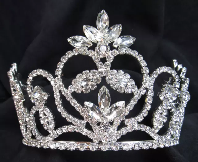 Full Round Rhinestone Crown Tiara Bridal Wedding Pageant Headpiece Queen Women