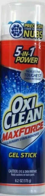 1 Count OxiClean 6.2 Oz Max Force 5 In 1 Power Laundry Stain Remover Gel Stick