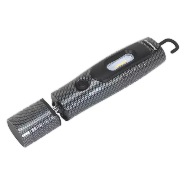 Wiederaufladbar 360° Inspektion Licht 7 SMD & 3W LED Kohlefaser Effekt Lithiu