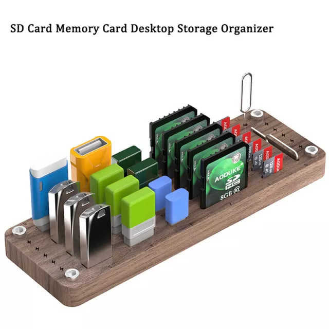 26 ranuras organizador de caja de almacenamiento de tarjetas de memoria de escritorio para tarjetas S-D para TF USB STM
