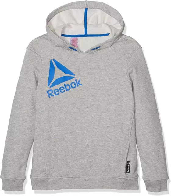 Sweat à capuche à capuche pour enfants Reebok à manches longues, gris, 5-6 ans