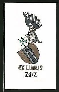 Exlibris ZMZ, Wappen mit Ritterhelm