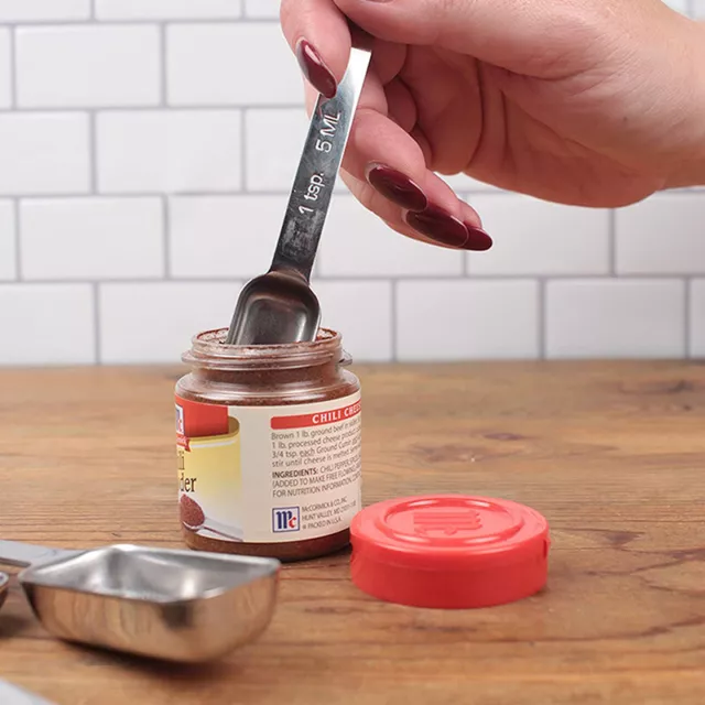 6 piezas/juego de cucharas de acero inoxidable para medir café cocinar hornear condimento a ZR