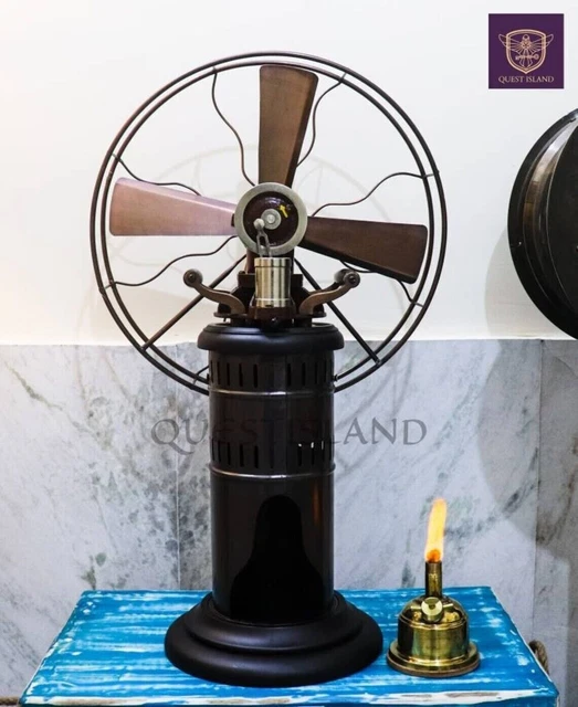 Fan Antique  Blades Steam Working Table Fan Vintage Metal Brass.Halloween gift.