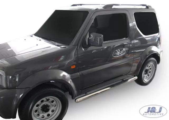 FOR Suzuki Jimny 1998-2018 Luxury Chrome Side Steps Bars Running Boards