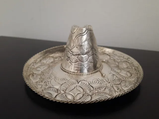 Beautiful Sterling Silver Sombrero Decorative Hat Mexico 4 1/2" Inch 42.6 grams