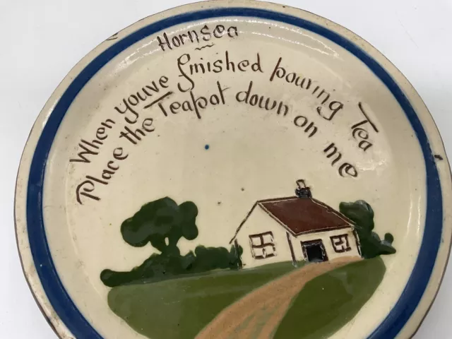 Longpark Pottery - Torquay Ware - Teapot Stand - Hornsea -  Scandy With Motto 2