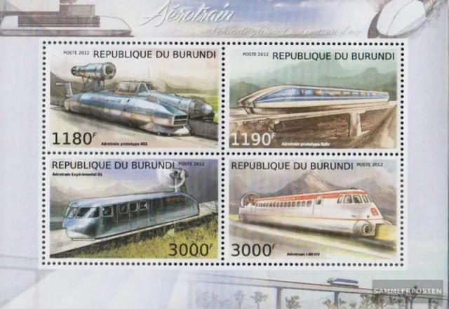 Burundi 2943-2946 Kleinbogen (kompl.Ausg.) postfrisch 2012 Einschienenbahnen