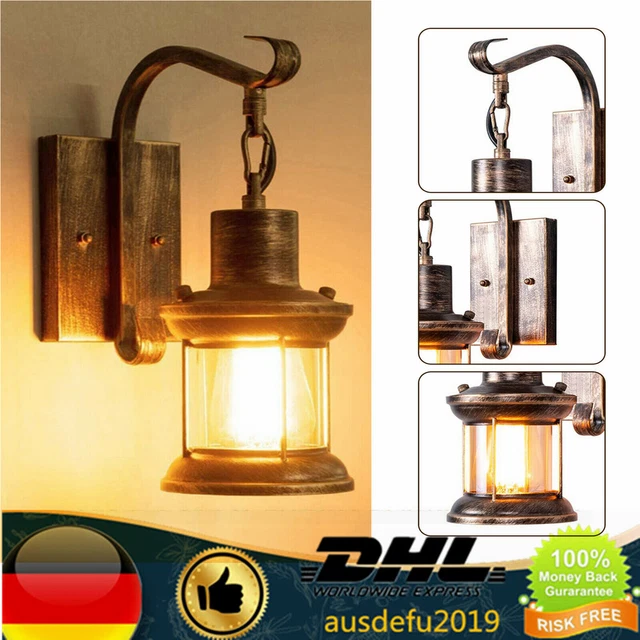 Wandleuchter Licht Antik Retro Vintage Industriell Holz Wandleuchten Lampe Licht