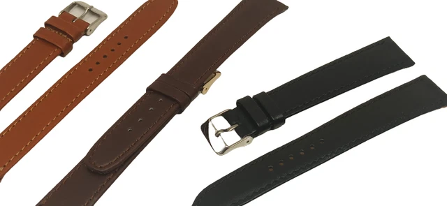 Bracelet Montre En Cuir De Lézard Véritable - Largeur 18 Ou 20 Mm - Vintage Suisse - Occasion