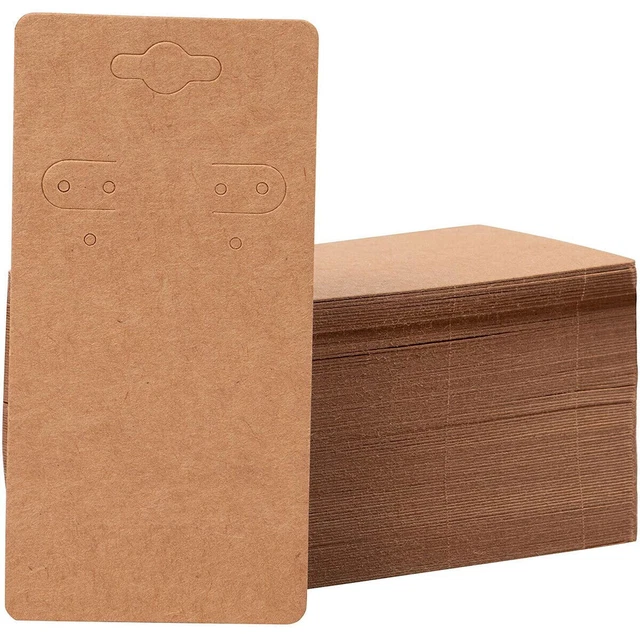 200 Pack Hanging Earring Jewelry Display Cards Holder, Kraft Ear Studs, 2x4 Inch