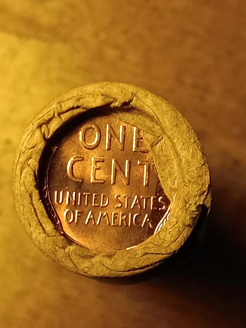  Wheat Penny Roll Brown  Wrapper Unsearched Unc On Both Ends Of Roll.