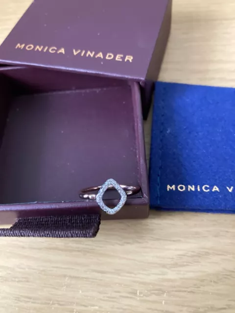 Monika Vinader Riva Mini Kite Stacking Ring in 18ct Rose Gold Plated Vermeil