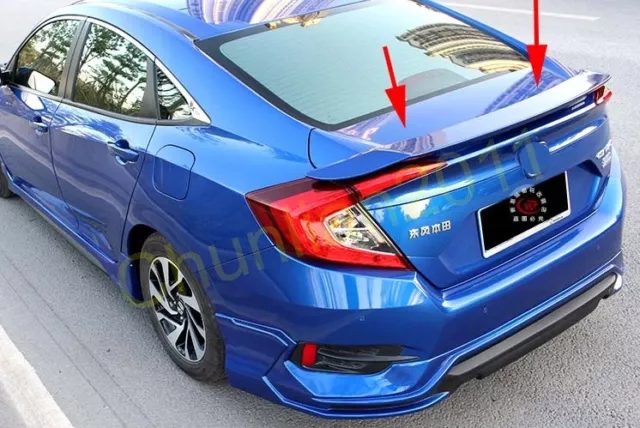 Blue Painted Spoiler Wing for 2016-2021 Honda Civic 4DR Sedan RS without Light