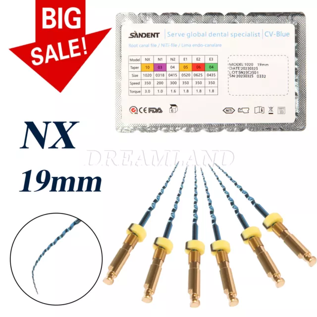 6pcs Dental Endo Files Canal Root Pre-shaper NiTi  Rotary Engine Use mixed