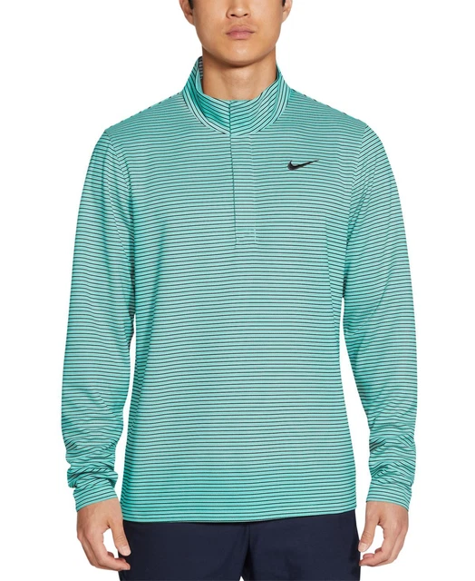 Nike Mens Victory Dri fit Heathered Stripe Golf Quarter Zip Small