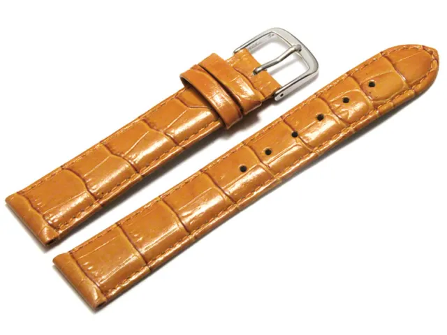Bracelet montre cuir grain croco orange  12mm 14mm 16mm 18mm 20mm 22mm