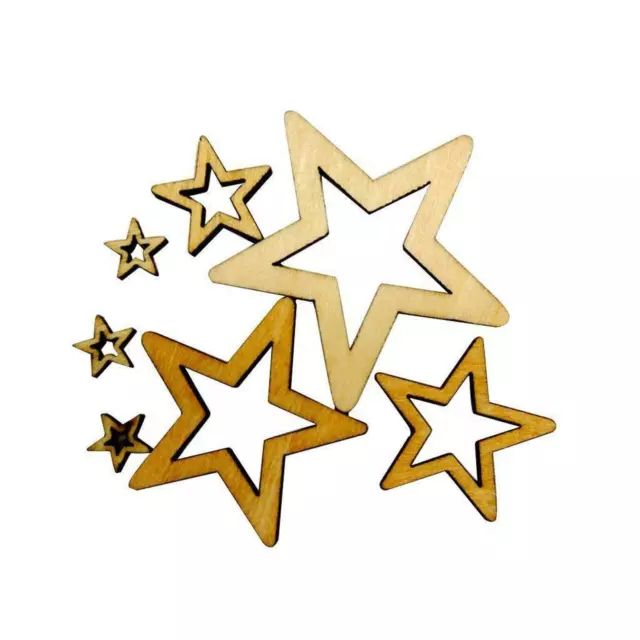 MDF Wooden Christmas Star Shape 3mm Thick Timber Xmas Star Craft Decor Wood Star