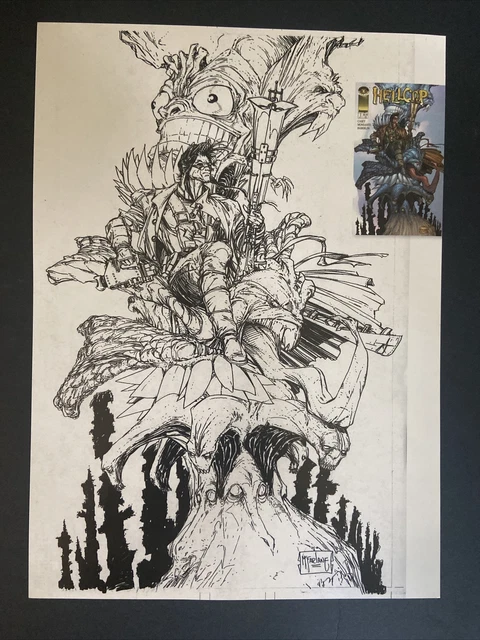 Hellcop #1 COVER B&W  Image Comic Book Poster 8.5x12 Todd McFarlane